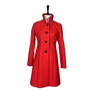 J.Crew Wool Blend Lady Day Coat High Collar A-line Coral Pink Women’s Size 2
